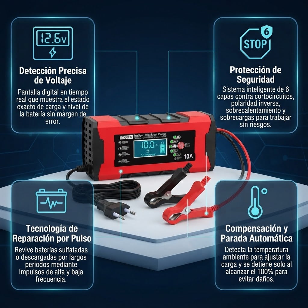 Cargador Inteligente De Batería Para Coche 12v/24v